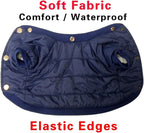 Fleece Lined Dog Coat with Detachable Hood and Detachable Hind Legs,Warm Puppy Jacket in Winter(Blue L)