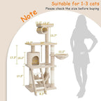 71 Inch Cat Tree Tower, Muti-Level Cat Condo with Sisal Scratching Posts and Padded Plush Perch, Cat Climbing Frame, Cat House Furniture with Play Fish for Indoor Large Cats, Yellow