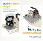 Door Hanging Cat Shelf - Stable & Safe 4-Levels Over The Door Cat Tree Climber with Removable Soft Mat, Vertical Cat Tree Over The Door, Door Cat Shelf for Indoor Cats (A, 59.1" H X 21.6" L X 9.6”w)
