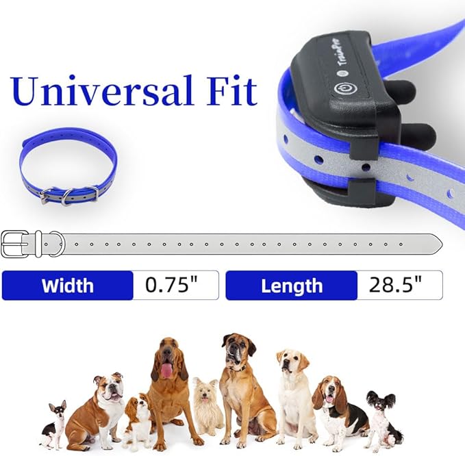 Universal 27 ½” X ¾” Replacement Band Strap for Dog Training Collar - Adjustable Waterproof TPU for Remote E-Collar, Static/Vibration Shock Trainer