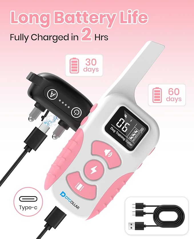 2 Dogs Bark Collar with Remote, 2-in-1 Bark and Shock Collar Combo, 3300Ft Dog Training Collar 2 Pack - Auto Anti Bark/Beep/Vibration/Shock, IP67 Smart E-Collar with 5 Adjustable Levels of Sensitivity