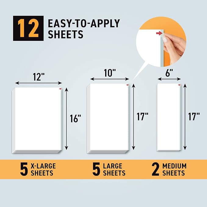 Pro Strength Cat Scratch Deterrent Tape – 12 Clear Double-Sided Sticky Sheets to Protect Furniture – Pet-Safe, Transparent Anti-Scratch Adhesive for Cats