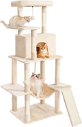 Cat Craft Cat Tree 63 Inch Cat Tower for Indoor Cats, Multi-Level Cat Tree for Large Cats 20 lbs+ Heavy Duty Cat Tower with Sisal Scratching Posts, Hammock, Condo and Extended Platform, Beign