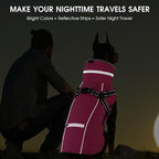 PETDSH Dog Coat Small, Built-in Harness Dog Jacket with Warm Fleece Lining, Waterproof Reflective Dogs Winter Coat, Pet Coats with Pocket and Trash Bags (Pink, Small)