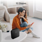 SECRUI Doorbell, 2 Button Wireless Doorbell with 1000ft Range, Adjustable Volume, Waterproof Design, Hassle-Free Installation, 32 Melodies, Black