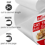 Cat Scratch Deterrent Tape - Anti-Scratch Cat Training Tape for Couch, Furniture, Door, 4" x33Yards, 100% Transparent Clear, Removable, Residue-Free, Non-Toxic