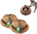 Magic Organ Cat Scratcher Toy - 2 Pack Magnetic Splicing Cardboard Cat Scratching Board with Bell Ball, Foldable Accordion Toy for Indoor Cats, Large Tunnel/Bouncy Ring Shape