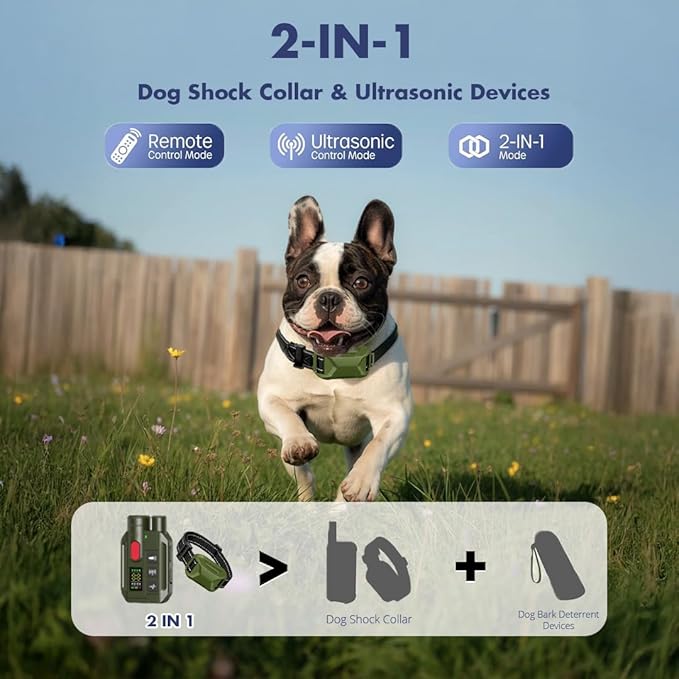 Dogs Training Collar, 1968FT Dog Training Collar with Remote, IP67 Waterproof Rechargeable Collar with 4 Training Modes (Beep&Vibration but fully Safe for Pets) for Small Medium Large Dogs (Pack of 2)