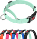 Waterproof Martingale Collar for Dogs,Easy to Clean Dog Collars with Safety Quick Release Buckle,Rubber Collar for Medium Large Dogs Walking Training (Mint Green, M (16.5-20.8inch))