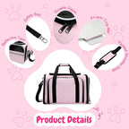 Double Expandable Cat Carrier,Airline Approved Soft-Sided Pet Travel Carrier for Small Dogs Cats under 15 lbs,Waterproof 600D Oxford Fabric with Washable Replacement Liner,Odor-Free & Claw-Proof(Pink)