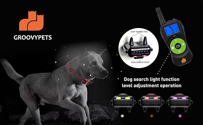 2640 Ft Remote Training Collar with Dog Locator Light, IPX7 Waterproof Rechargeable E-Collar with Humane Beep, Vibration, Static Modes, Fits 8-120lbs Dogs