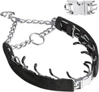 Dog Chain Collar, with Design Safety Buckle, Stainless Steel Durable Chewy for Small Medium Large Dog (Medium/Large (18-23" Neck, 3.0mm), Black)