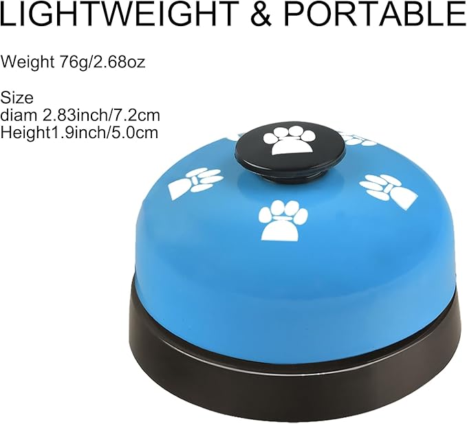 3 Pack Dog Doorbells, Pet Training Bells for Outside Potty Training and Communication, Bell for Dog Cat Puppy Interactive Toys (Light Blue, 3 Pack)