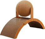 Interactive Scratch Pad for Cats, Cat Scratching Post Design with Arch Bridge and Ball for Kittens, Stylish Cat Scratching Board for Pets to Relieve Stress (S)