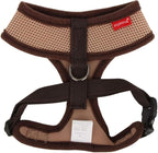 Puppia Soft Dog Harness No Choke Over-The-Head Triple Layered Breathable Mesh Adjustable Chest Belt and Quick-Release Buckle, Beige, Medium