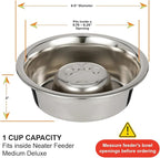 Neater Pet Brands Stainless Steel Slow Feed Dog Bowl for Fast Eating Medium Breed, Metal Slow Feeder Dog Bowl Fits in Medium Neater Feeder Deluxe, for Puppy or Dogs (19-40 lbs), 1 Cup Food Capacity