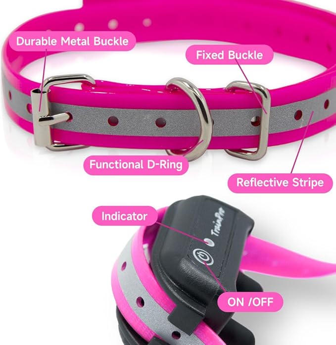 Universal 27 ½” X ¾” Replacement Band Strap for Dog Training Collar - Adjustable Waterproof TPU Remote E-Collar, Static/Vibration Shock Trainer.