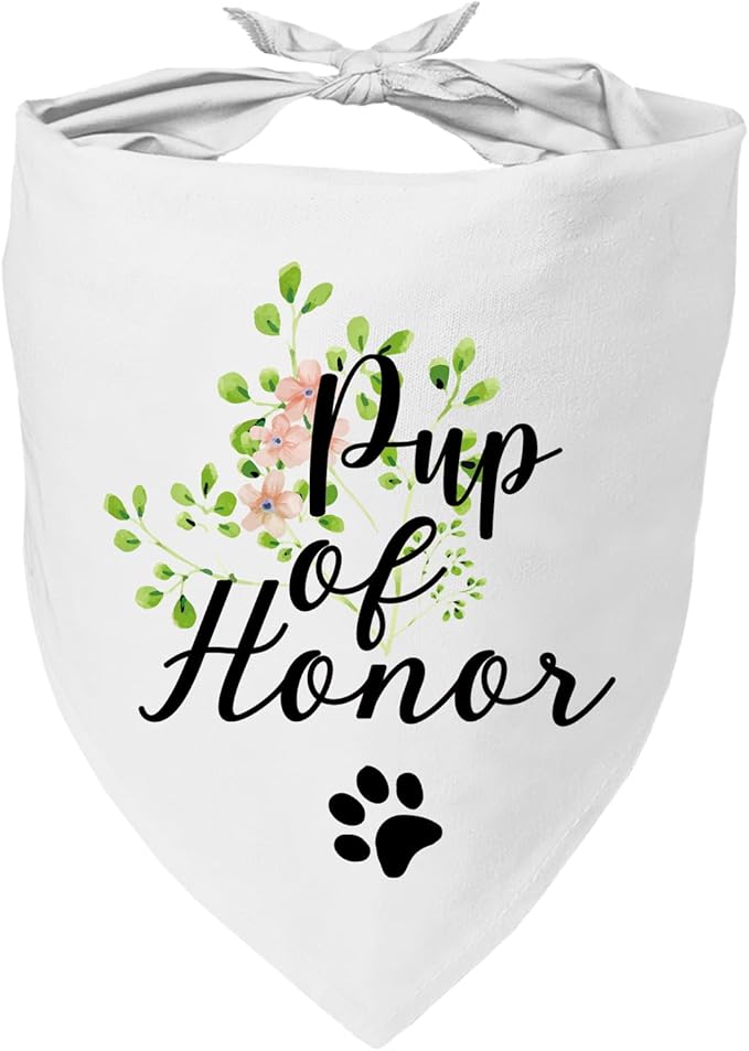 Pup of Honor, Maid of Honor Dog Bandana, Wedding Photo Prop, Pet Scarf Accessories, Coral Wedding Bandana