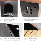 SONGWAY Cat House for Indoor Cats Large, Pet Cave with Carpet, Pet House Ottoman, Multipurpose Footrest with Cushion, Cube House for Cats and Small Dogs, Black L