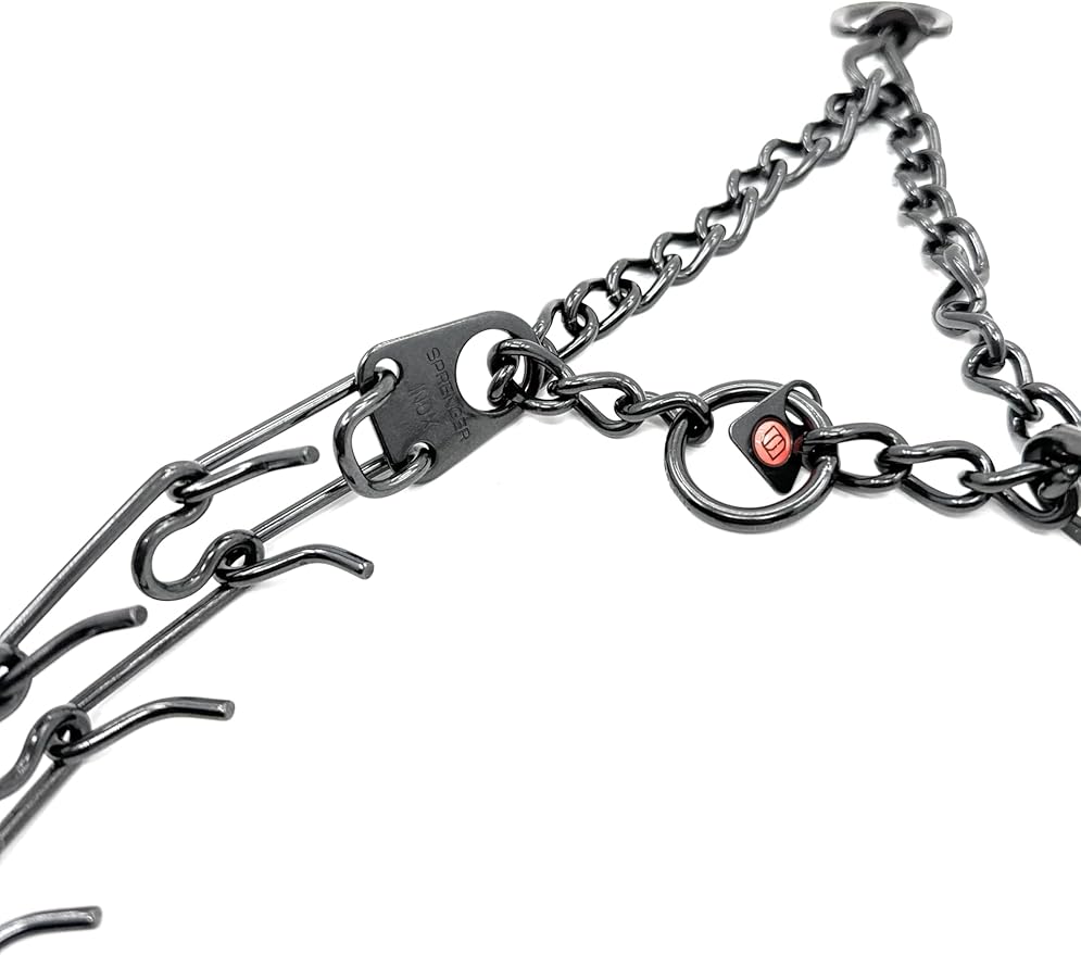 Herm Sprenger Prong Collar for Dogs Training – Quick Release Buckle & Swivel Ring for Easy Use – Made of Durable Steel Chrome Plated in Germany– 3.2mm Prongs for Large Dogs with 20-26" Neck