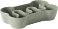 Gibson Home Curious Canines 9” Slow Feeder Dog Bowl, Bone Shaped Melamine Anti-Gulp Pet Bowl, Non-Slip, Dishwasher Safe, Green