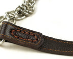 Love Dream Martingale Collars for Dogs, Leather Training Dog Collar, Stainless Steel Chain Anti-Escape No Pull Dog Collar for Medium Large Dogs (M(13.8"-18.9"), Brown)