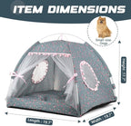 Pawstrip Dog Tent Indoor Cat House Pink Puppy Bed Portable Pet Teepe Princess Dog Camping Tent Outdoor Kitten Houses Cute Bunny Nest Girl Kitty Cave, Large (19.7" x 19.7" x 17.7")