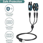 2-Pack Charger Cord for Bousnic Shock Collar RS2, RS2A and RS2B, 3-in-1 Fast-Charging Training Collar USB Cable
