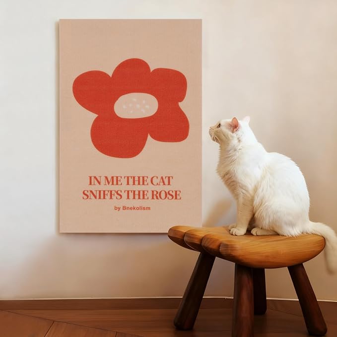 Wall Cat Scratcher for Indoor Cats - Reusable & Damage-Free Wall-Mounted Fabric Scratching, DIY for Furniture and Wall Protection (15.75''x23.62'', Flower)