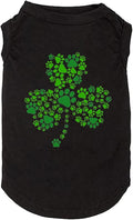 Dog Apparel Lucky Boy Letter Print Clover Shirts for Small Large Dog Vest Puppy Gift St Patrick's Day Costume(Large,Black02)