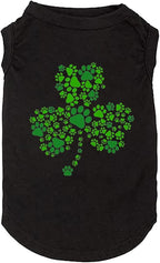 Dog Apparel Lucky Boy Letter Print Clover Shirts for Small Large Dog Vest Puppy Gift St Patrick's Day Costume(X-Large,Black02)
