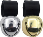 SCENEREAL Large Bell for Dog Collar, 2 Pack 1.5" Extra Loud Collar Bells for Cats and Dogs Training, Hiking, Walking, Hunting, Pet Tracker, Pet Bell for Save Wildlife and Birds Gold | Silver