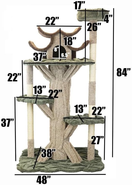 New Cat Condos Premier 7' Tall Cat Playground