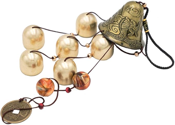 Lucky Wind Chimes Feng Shui Bell for Good Luck Home Garden Patio Hanging Decoration Gift (6 Bells)