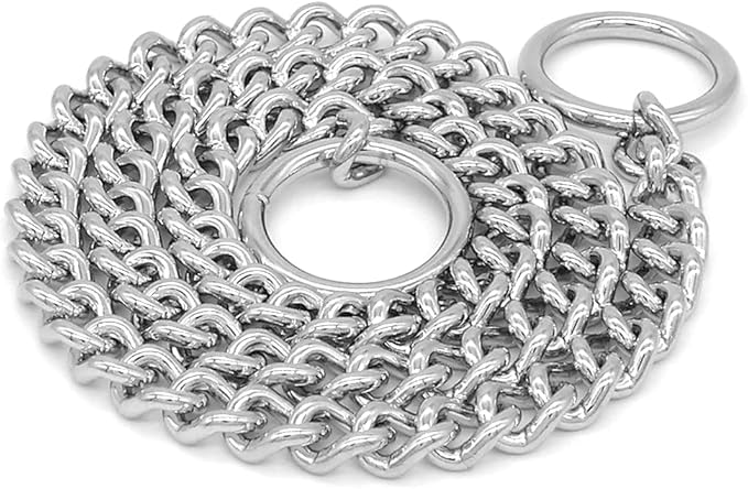 Herm Sprenger - Chrome Plated Steel Dog Training Collar - Narrow Round Links Slip Dog Chain - for Small Medium Large Dogs - Professional Training Collar - Made in Germany (20 inches (50 cm))