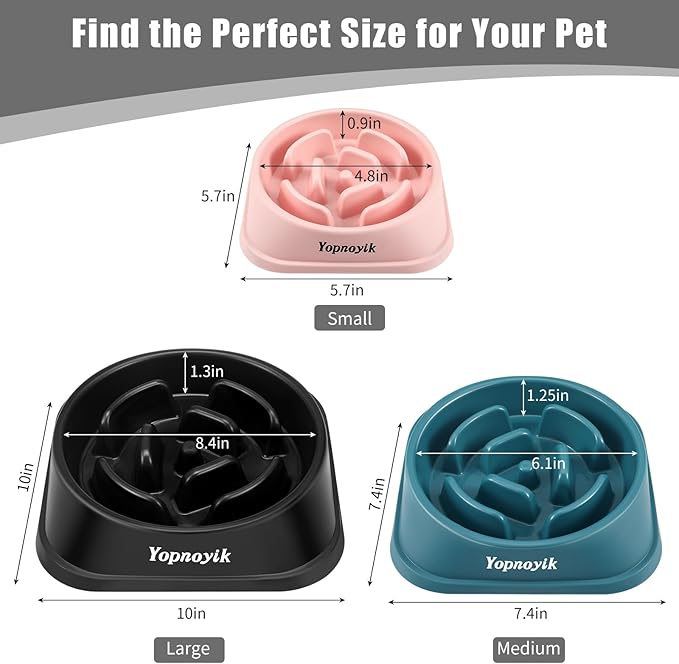 Slow Feeder Dog Bowls for Healthy Eating, Non-Slip and Anti-Choking Design, Reduces Bloating & Overeating for Large Dogs, Easy to Clean