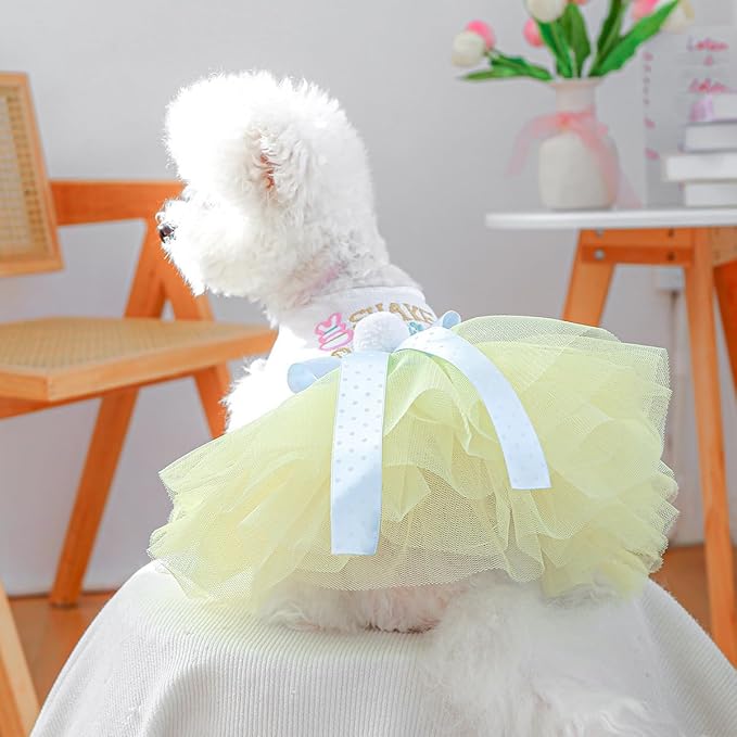 Furbabycare® Elegant Sweet Easter Puppy Dog Blingbling Princess Skirt Pet Dog Lace Cake Camisole Tutu Dress C-Easter Bunny Medium