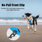 PoyPet No Pull Dog Harness, Reflective Comfortable Vest Harness with Front & Back 2 Leash Attachments and Easy Control Handle Adjustable Soft Padded Pet Vest for Small to Large Dogs (Blue,S)