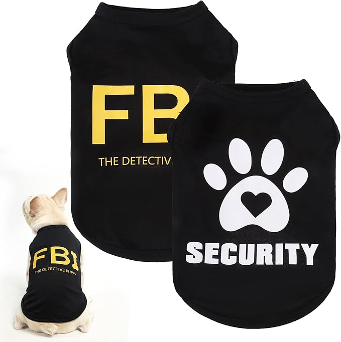KOOLTAIL Small Dog Shirt, 2 Pack Soft & Lightweight Spring Cozy Cotton Security Dog Tshirt Vest for Small Medium Dogs,Pet Sleeveless Clothes Outfit for Boy Girl Puppy Cats Pitbull Bulldog Chihuahua, M