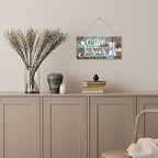 K7 Hanging Wooden Plaque Decor - Coffee Bar Sign, Jesus Keeps Me Going, Rustic Farmhouse Kitchen Wall Decor, 12x6 inch