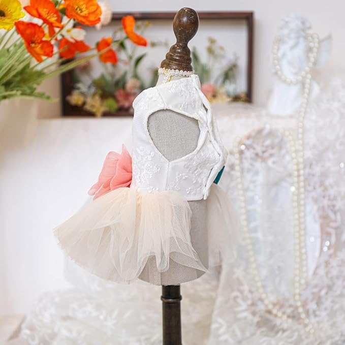 Fashion Sweet Puppy Dog Blingbling Princess Skirt Pet Dog Lace Cake Camisole Tutu Dress E-Pink XL