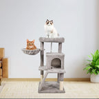 38-in Heavy-Duty Cat Tree for Large Cats, Multi-Level Tower with Sisal Scratching Posts, Plush Perch, Hammock & Condo Anti-Tip Design