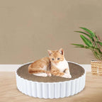 Cat Scratcher Cardboard,Cat Scratching Lounge Bed,Furniture Protection nest Cat Scratch Pad, Cat Cardboard Pad for Indoor Cats Training, White