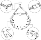 Prong Collars for Dogs, No Pull Dog Collar, Dog Training Collar for Large Medium Small Dogs, Stainless Steel Adjustable with Comfort Rubber Tips (Large, 4.0mm, 23.6-Inch)