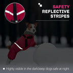 BRKURLEG Dog Winter Coat with Harness Built in, Winter Dog Jacket for Small and Medium Dogs, Small Dogs Snowsuit Reflective Windproof Cold Weather Coat, Puppy Warm 100% Polyester Coats, Hot Pink, M
