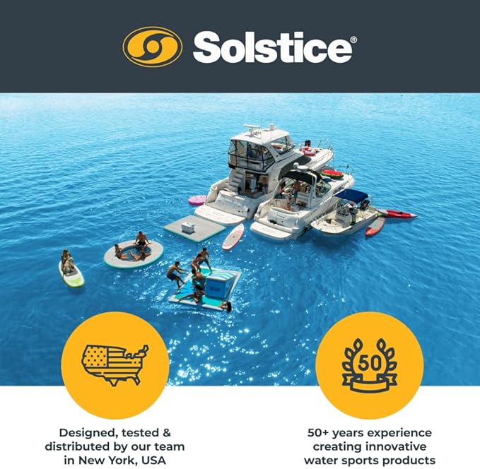 SOLSTICE Inflatable Pup Plank, Dog Water Ramp for Boats & Docks, Mini, 30 lb Capacity - Floating Platform for Pets for Lake, River, Beach & Swimming Pool, Includes Pump, Patent-Protected Design