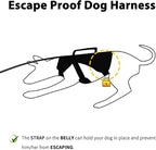 Huntboo Escape Proof Dog Harness, Escape Artist Harness, Reflective Dog Harness with Handle, Durable,Adjustable Vest for Small Medium Large Dogs Walking, Training, and Running Gear(Black, XL)