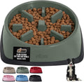 GORILLA GRIP Patented BPA Free Slow Feeder Dog Bowls, Interactive Puzzle Toy for Dogs and Cats Food Training Enrichment, Keeps Pets Busy and Prevents Puppy Overeating, All Breeds, 2 Cup, Sage Green