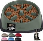 GORILLA GRIP Patented BPA Free Slow Feeder Dog Bowls, Interactive Puzzle Toy for Dogs and Cats Food Training Enrichment, Keeps Pets Busy and Prevents Puppy Overeating, All Breeds, 2 Cup, Sage Green