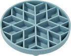 OHMO Slow Feeder Dog& Cat Bowl, Silicone Puppy Cat Food Bowl with Anti-Slip Suction Cup Slow Down Small Dogs Eating, Anti Choking (S-Diamond,Light Blue)